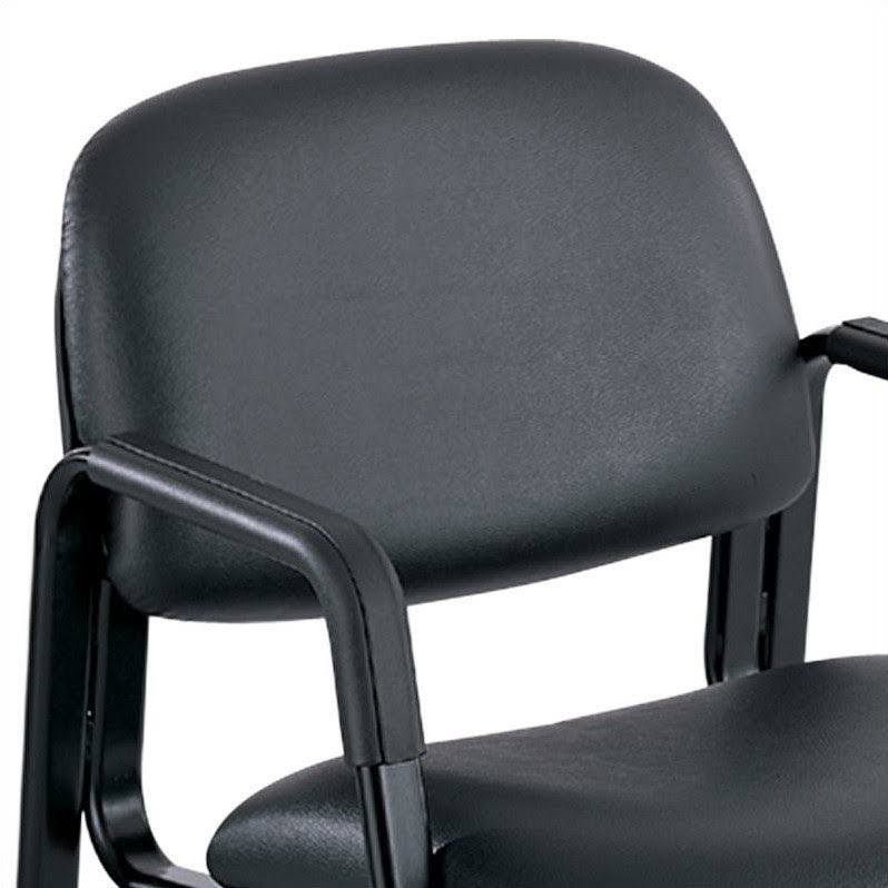 Safco Cava Urth Straight Leg Guest Chair - Black Vinyl