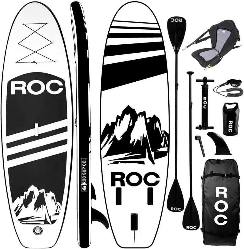 Roc All-in-One Inflatable SUP Kit – Includes Paddle, Pump, Fins & Carry Bag