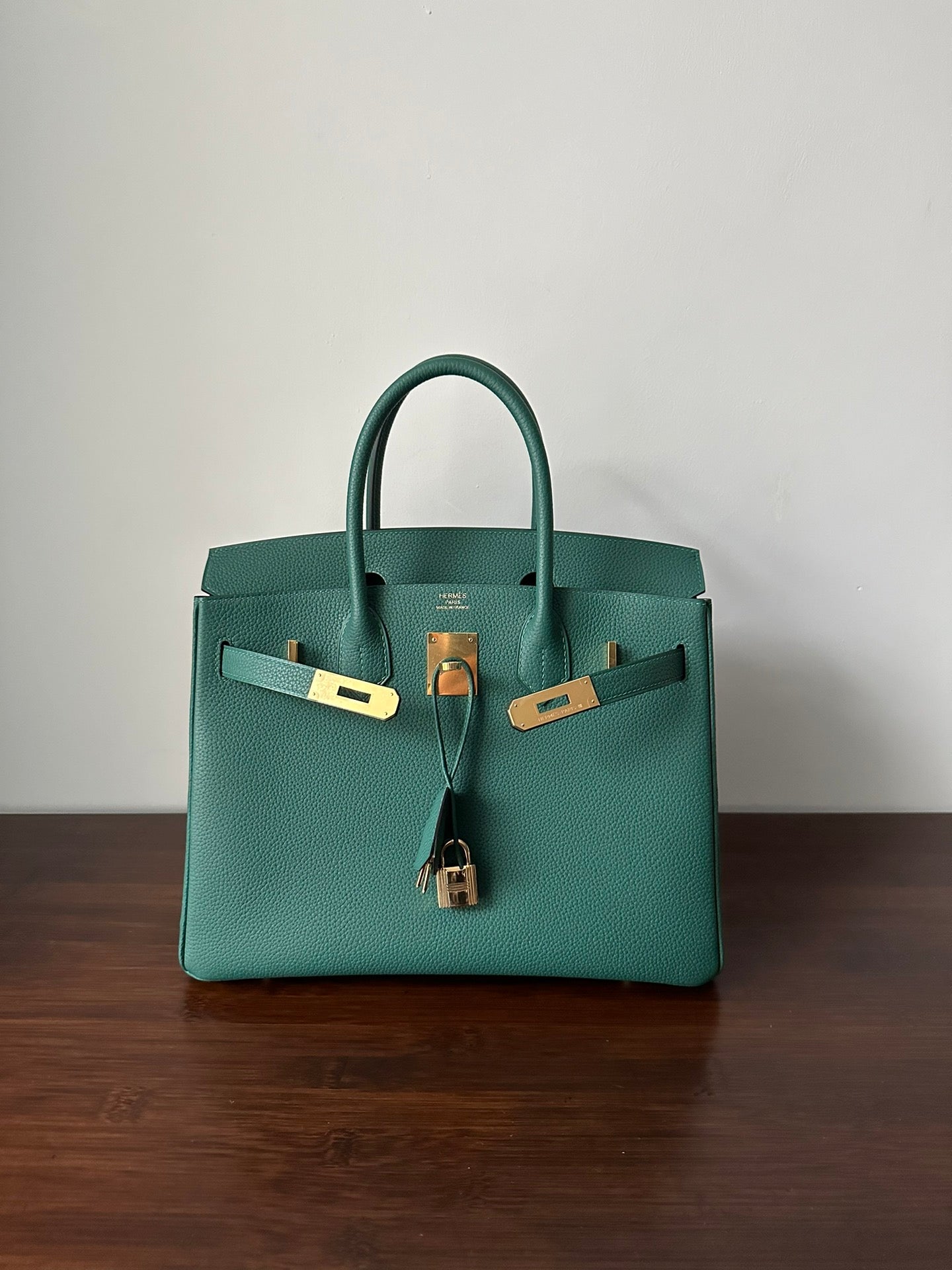 Hermes Birkin 30Cm Malachite Togo Leather Gold Hardware