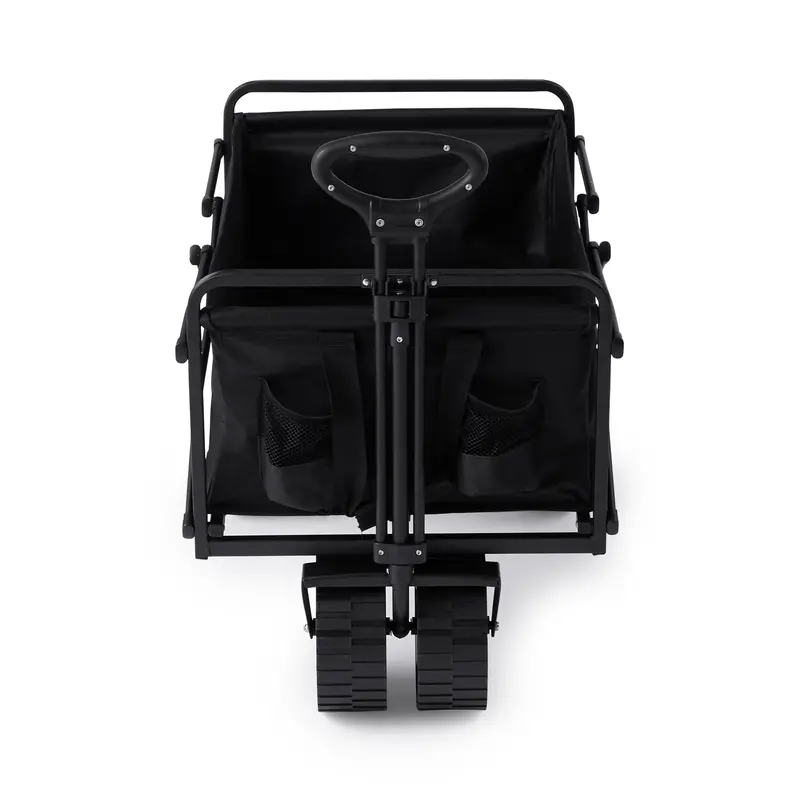 Seina 150lb Capacity Collapsible Steel Outdoor Utility Wagon Cart, Black