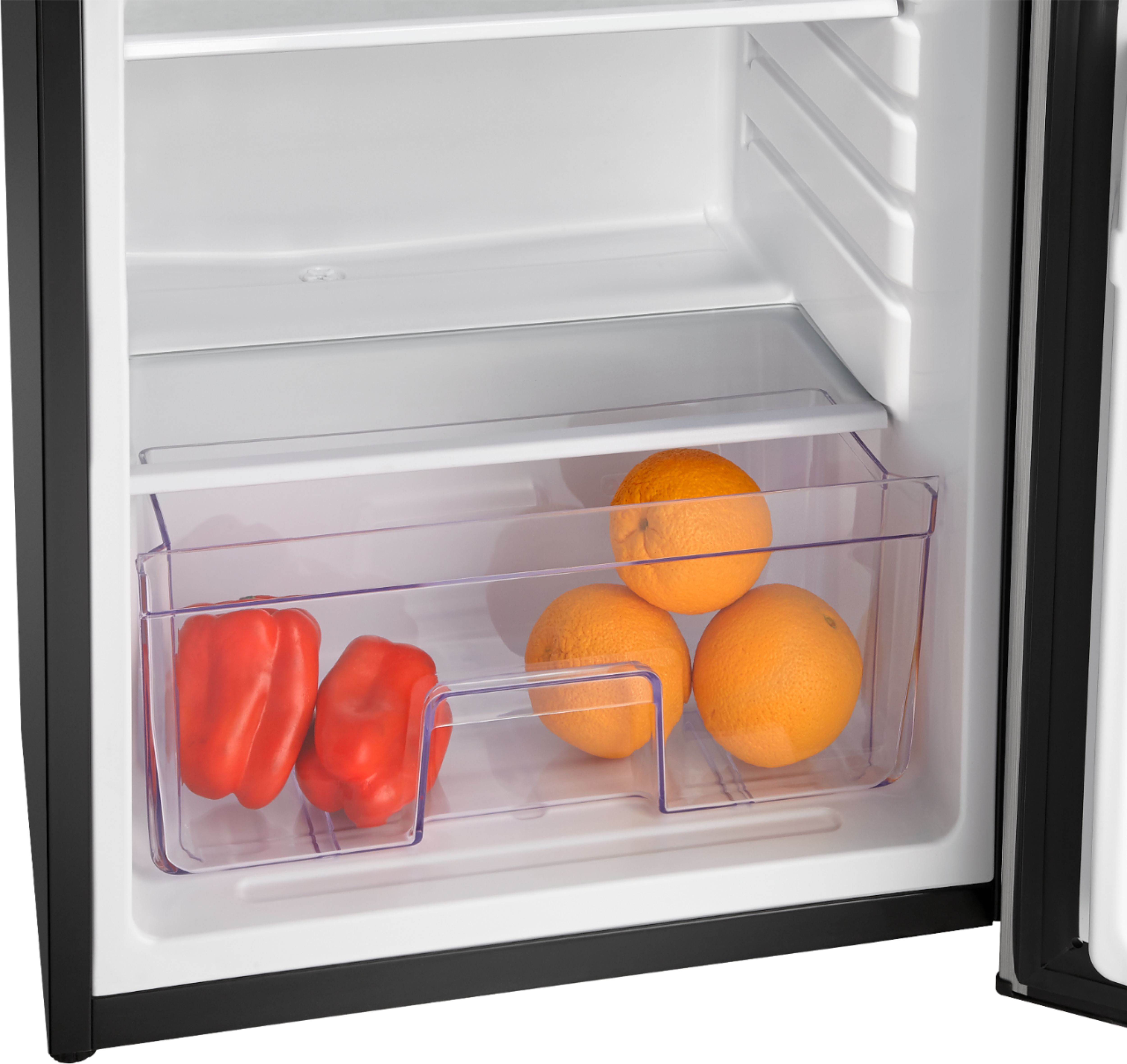 Insignia™ - 4.3 Cu. Ft. Mini Fridge with Top Freezer and ENERGY STAR Certification - Stainless Steel