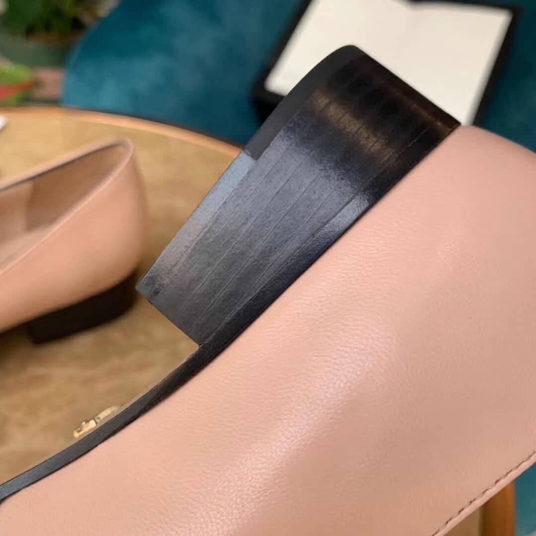 Gucci Wmns Leather Loafers Moccasins Double G Pink 602496 C9D00 5909