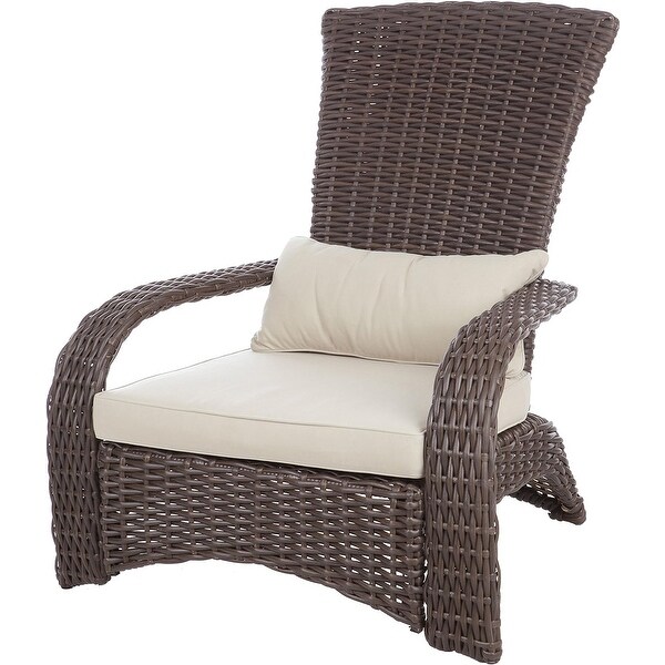 Adirondack style outdoor chairs,including 3inch cushions and waist pillows