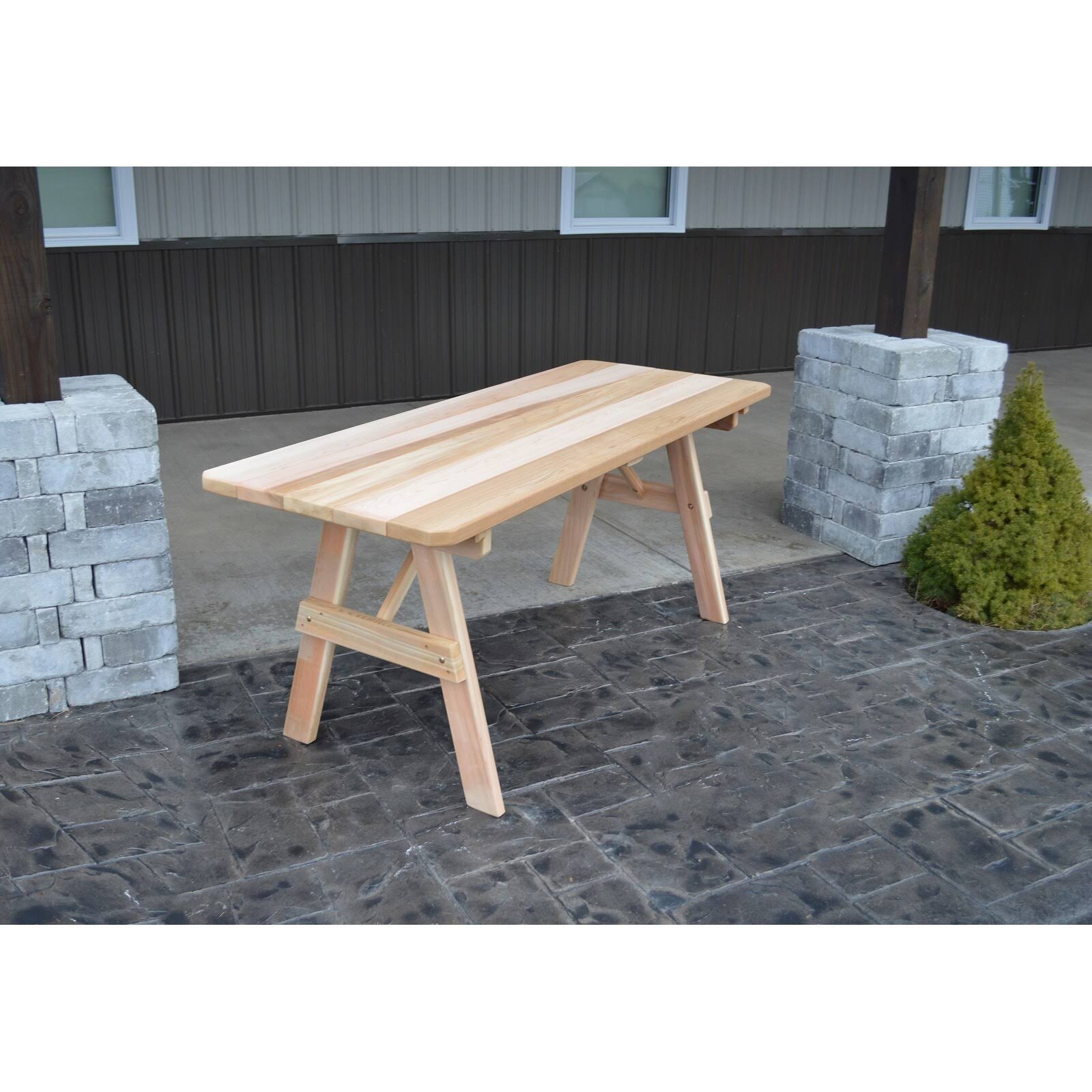 Cedar 4' Traditional Picnic Table - Cedar Stain