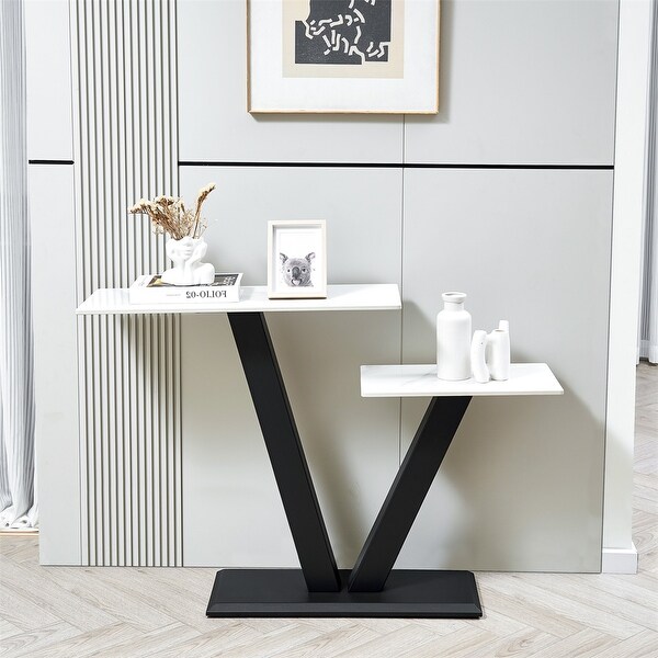 Console Table,Exquisite Shape Design w/ Adjustable Foot Pads