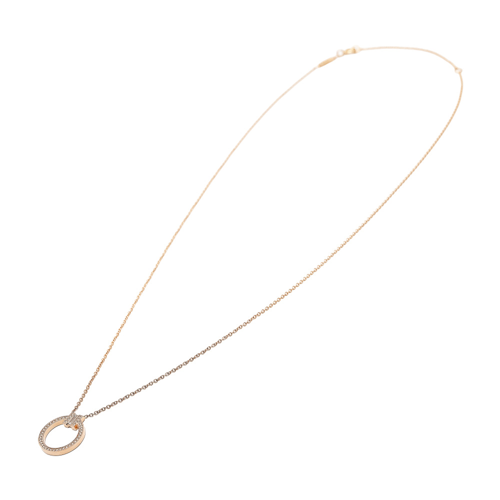 Tiffany & Co. Tiffany T Circle Necklace 18K Rose Gold Diamond 63843105
