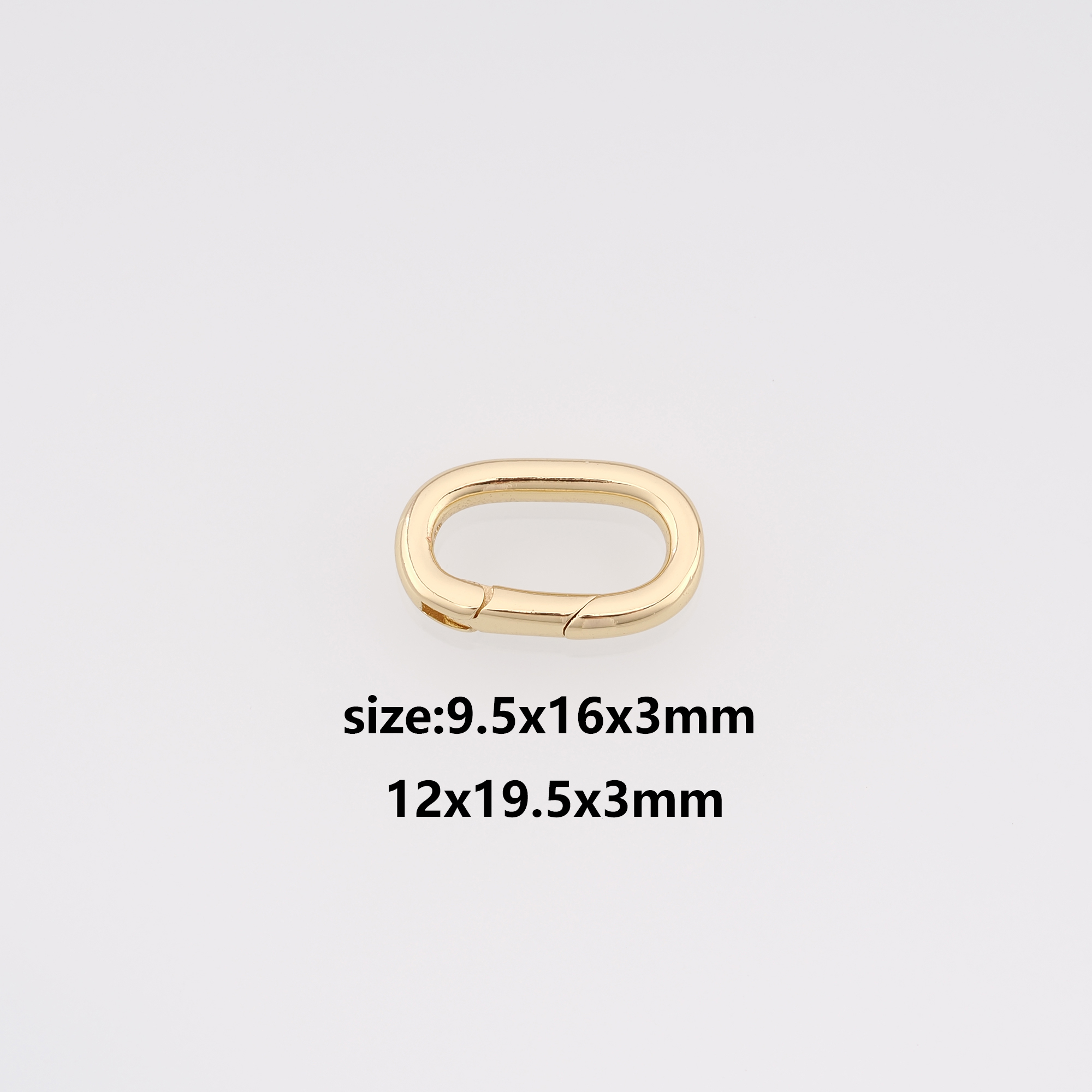 18K Gold Filled Oval Carabiner Clasp,Dainty Oval Spring Push Gate Clasp for DIY Jewelry Finding Necklace Bracelet