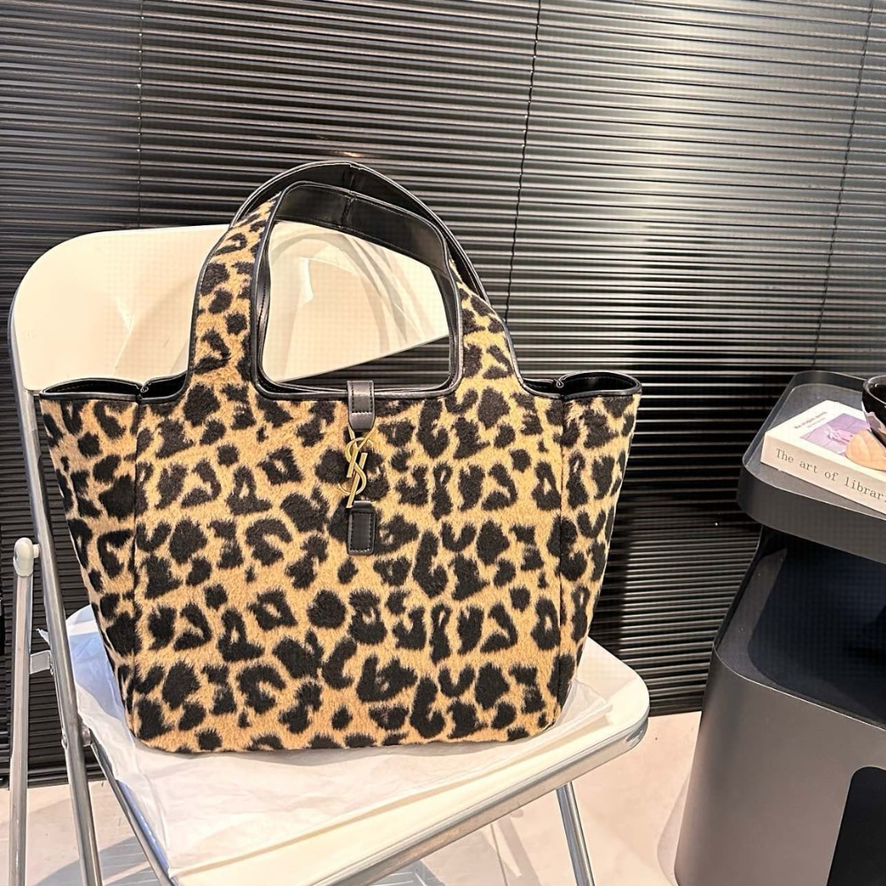 Saint Laurent Le 5 A 7 Bea In Pony Hair Leather Leopard 31Cm