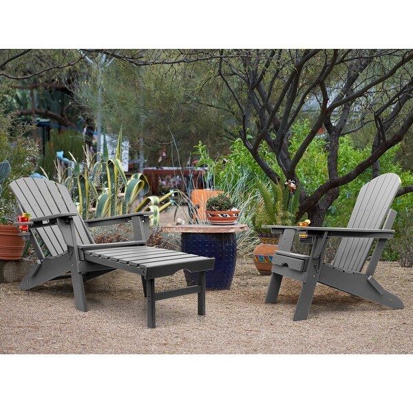 Vrakae Folding and Adjustable Adirondack Chair with Ottoman