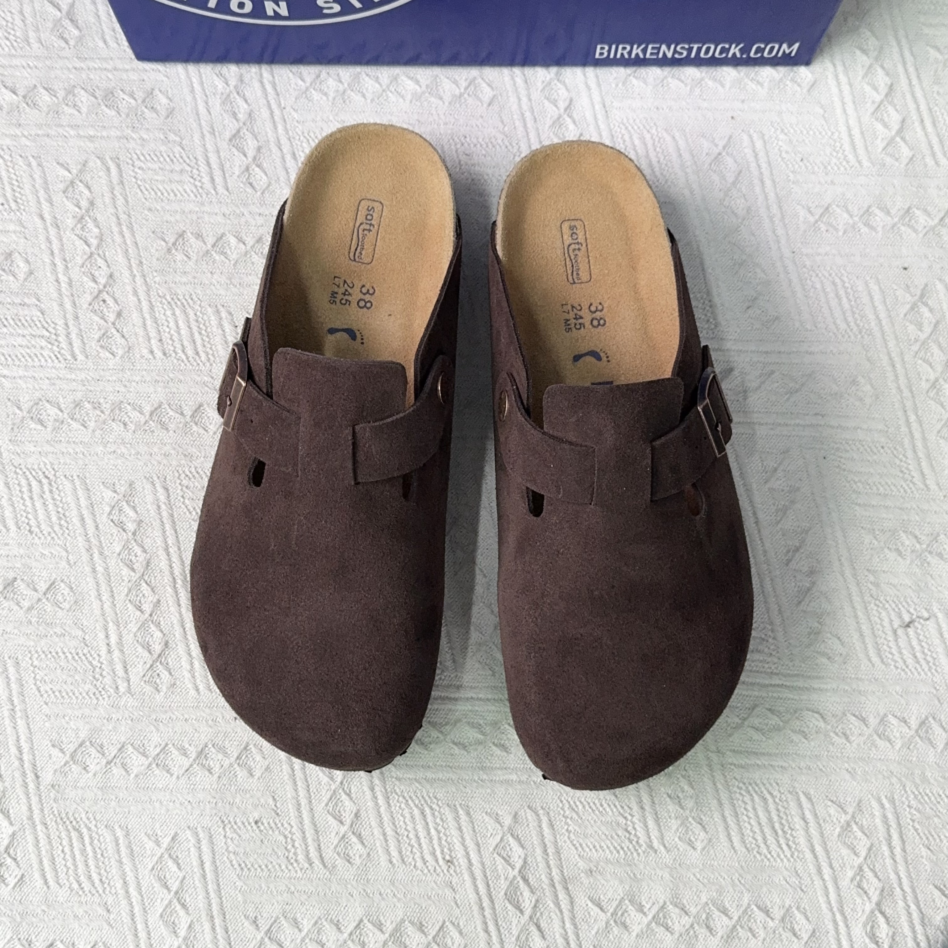 Birkenstock Boston Suede Leather Casual Shoes With Thick Soles