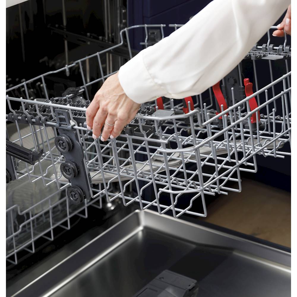 GE - Top Control Built-In Dishwasher with Stainless Steel Tub, 48dBA - Black