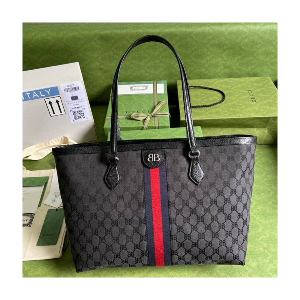 Balenciaga x Gucci Hacker Medium Tote Bag Black