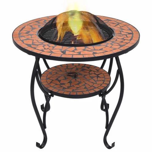 Mosaic Fire Pit Table Terracotta 26.8