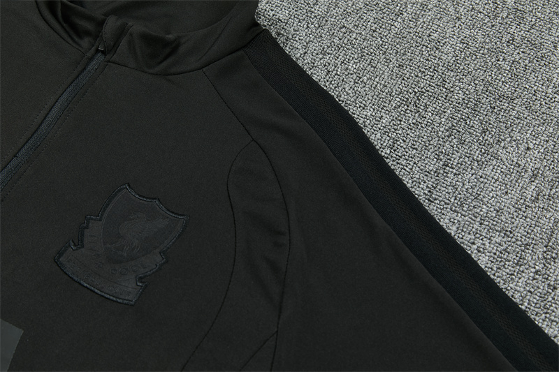 Adult / Kids 2627 LVP Half Zipper Training Suit (All Black)