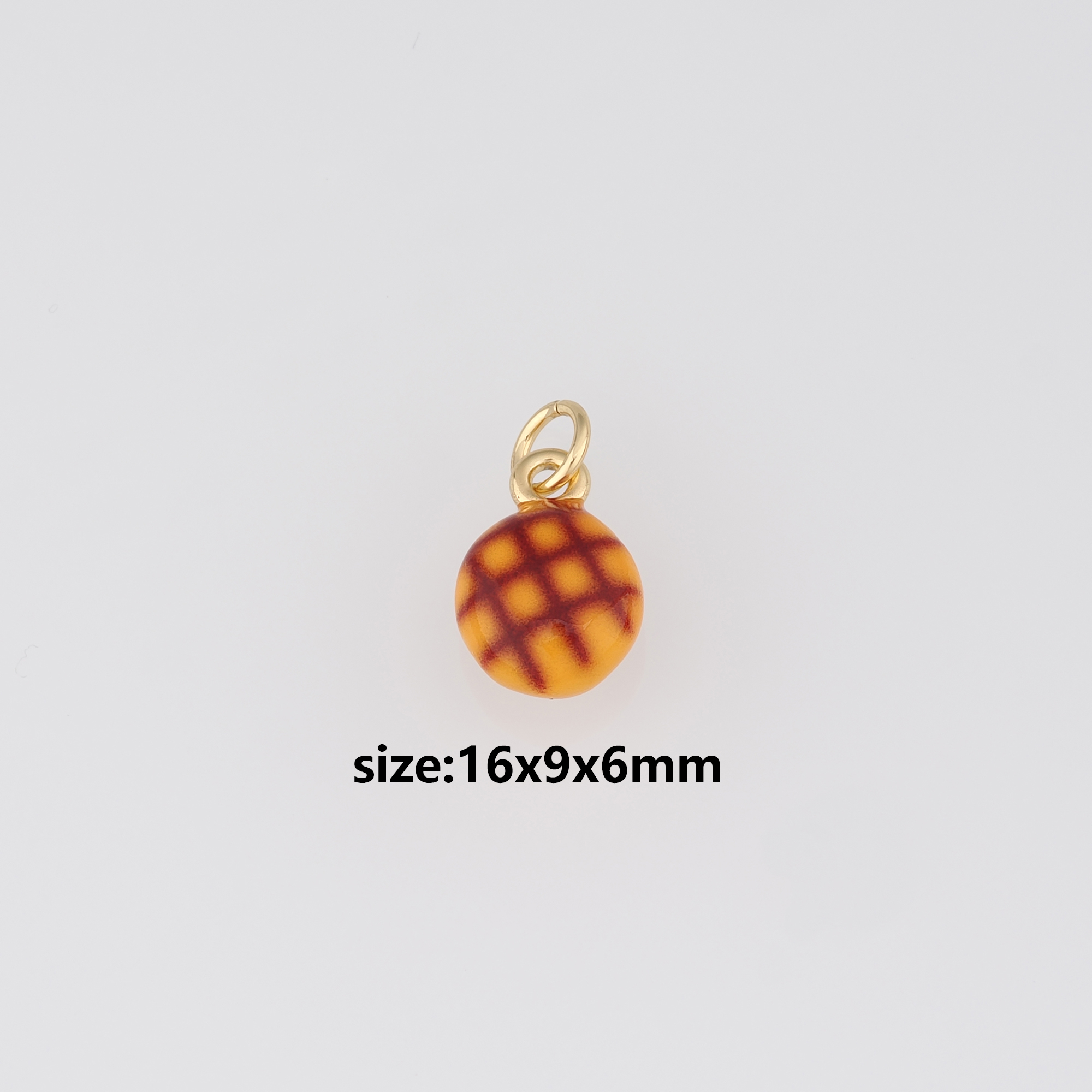 18K Gold Filled Bread Pendant,Enamel Bread Charm Earrings Necklace for DIY Jewelry Making Supply