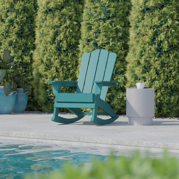 Commercial AllWeather Rocking Adirondack Chair with Swiveling Cupholder