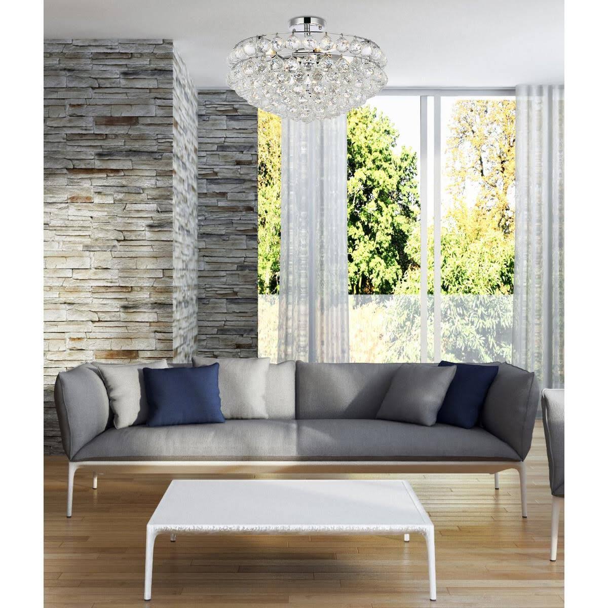 Elegant Lighting 1107F20C Savannah 20 inch Flush Mount in Chrome