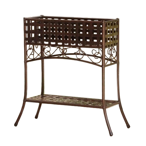 2026 Elevated Wrought Iron Metal Plant Planter Stand in Bronze