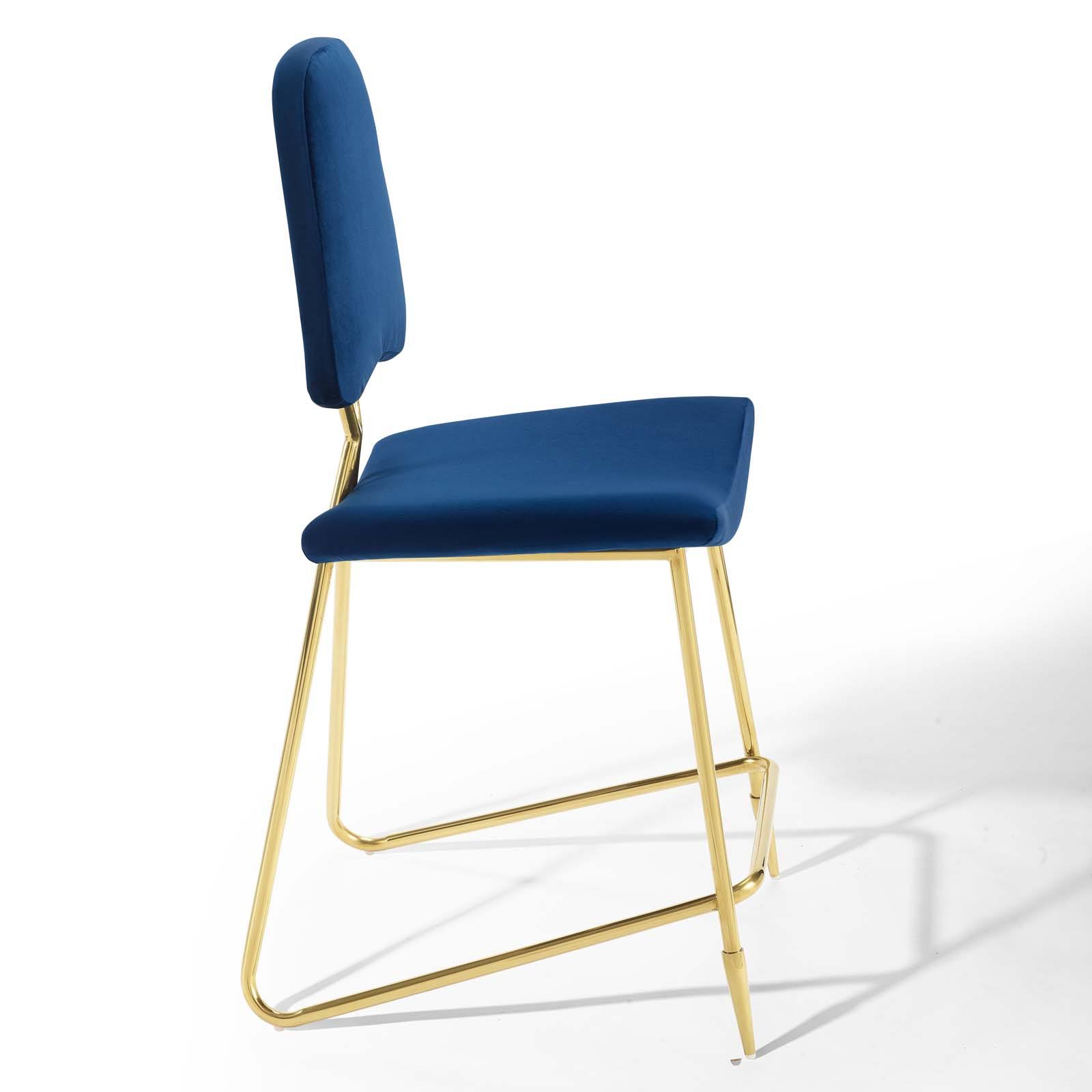 Modway Navy Ponder Performance Velvet Counter Stool