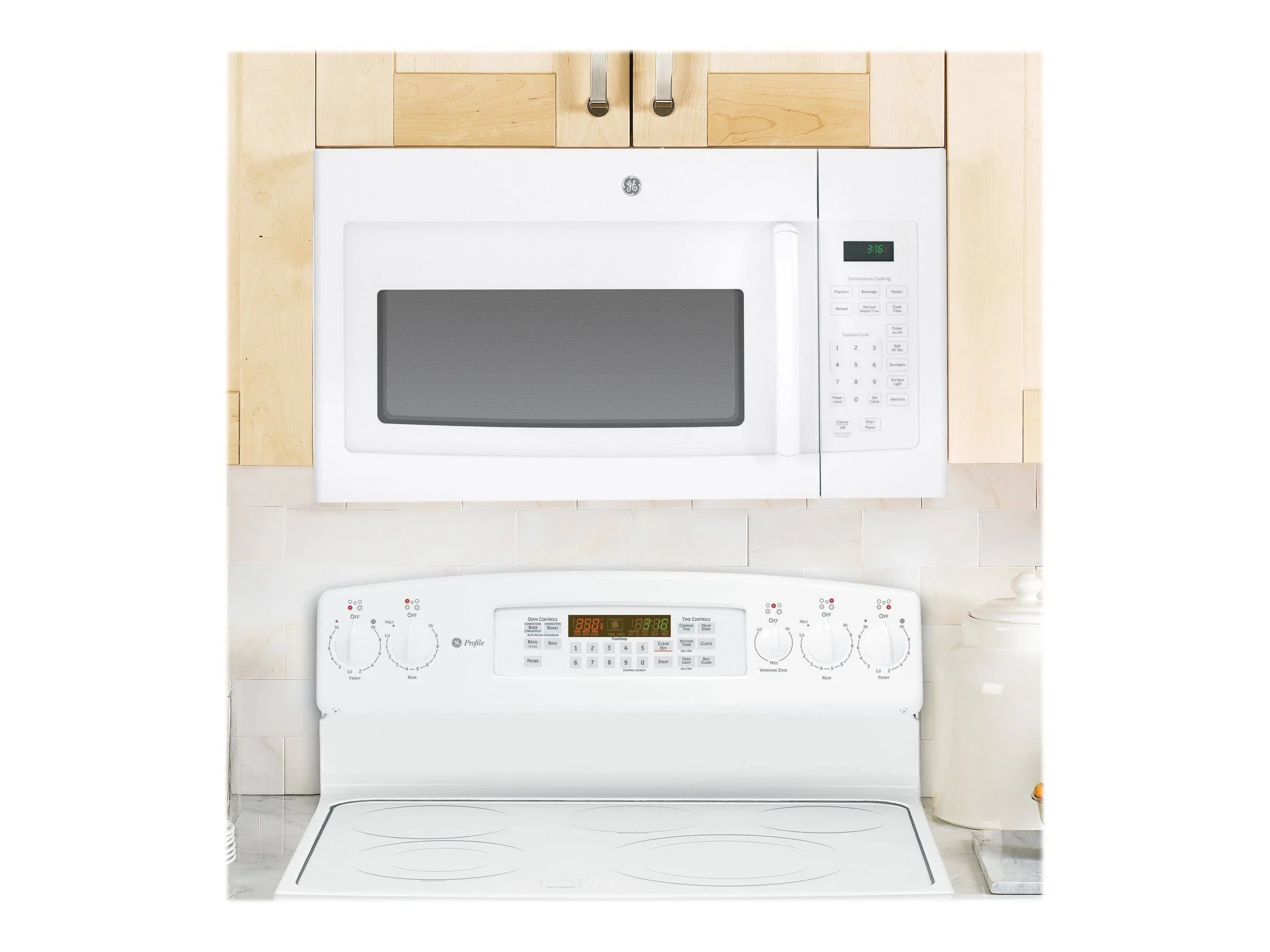 GE JVM3160 1000W Built-In Microwave Hood Combo - 1.6 cu ft - White