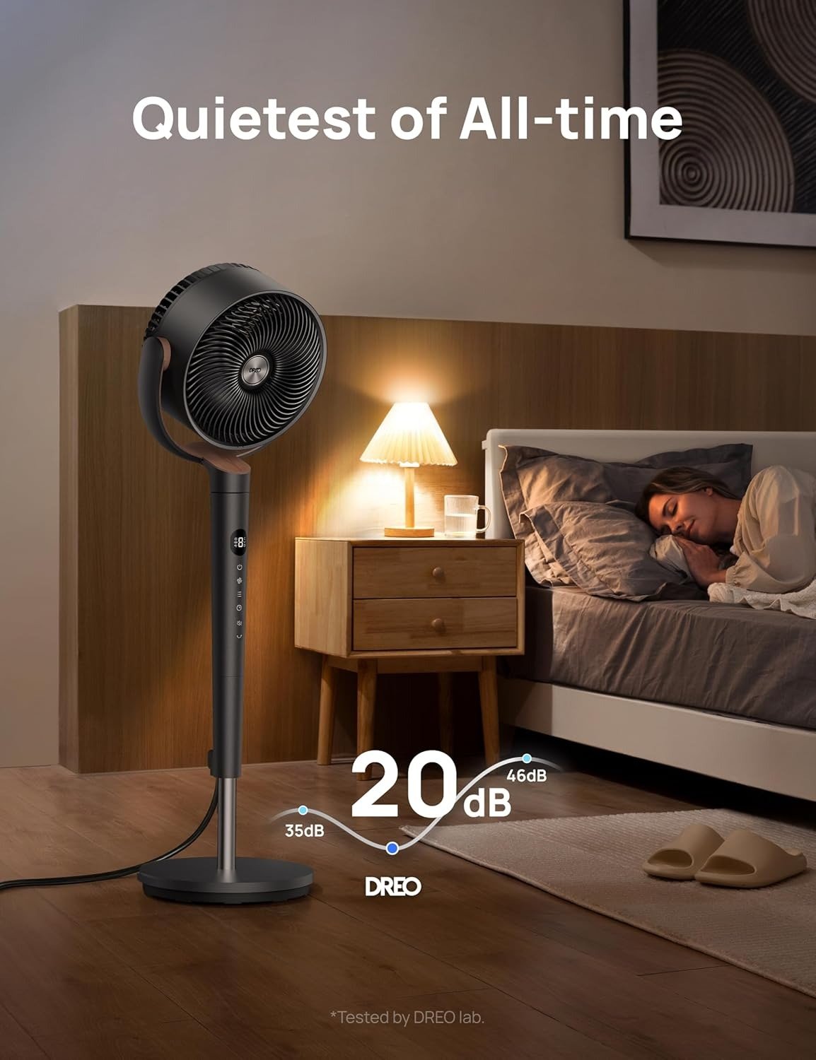 42′′ Ultra-Quiet Oscillating Pedestal Fan, 100ft Airflow DC Motor Fan with Remote for Indoor Home Bedroom