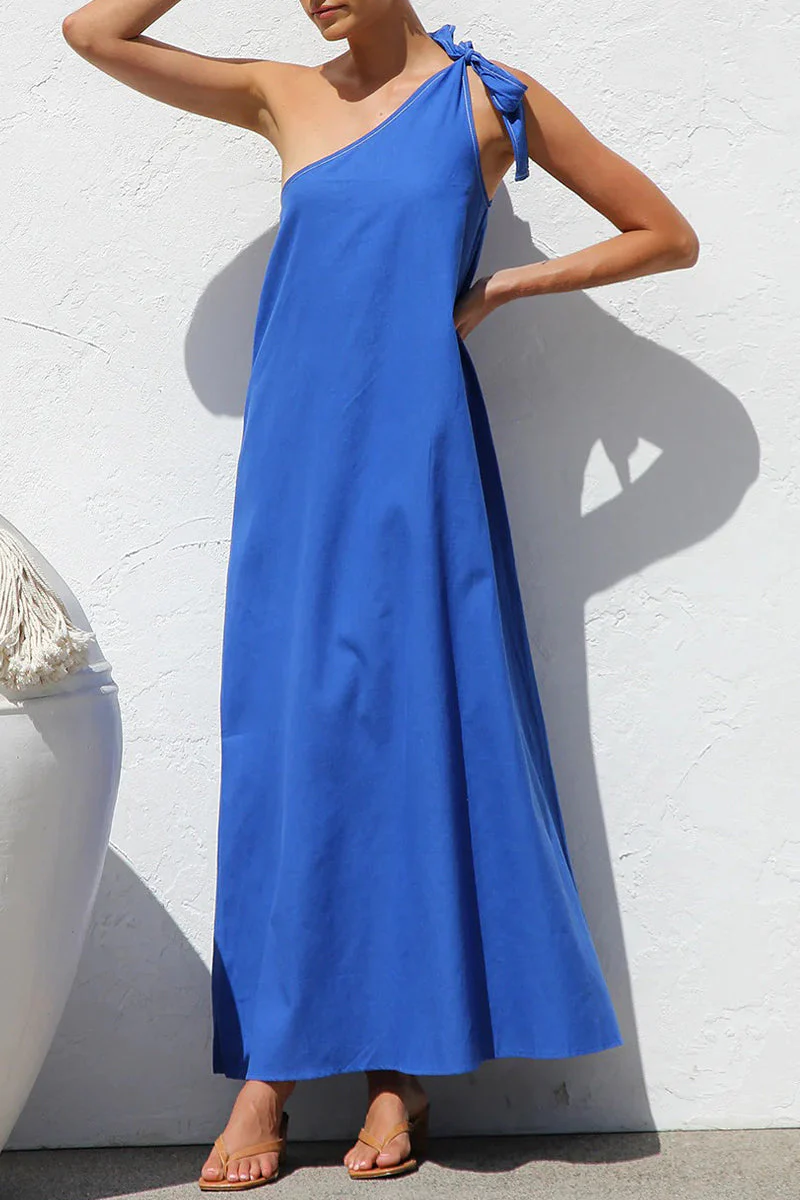 Asymmetrical One-Shoulder Maxi DressClistos