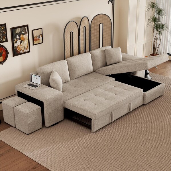 Modern LShape 3 Seat Reversible Sectional Sofa