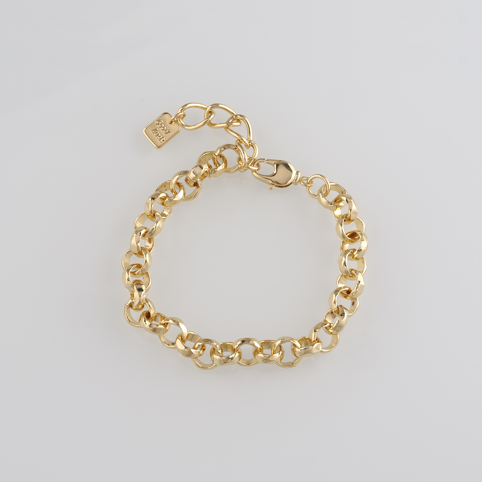 18K Gold Filled Round Link Chain Bracelet,Cable Chain,Gold Chain Bracelet,Ladies Bracelet,Gift For Her