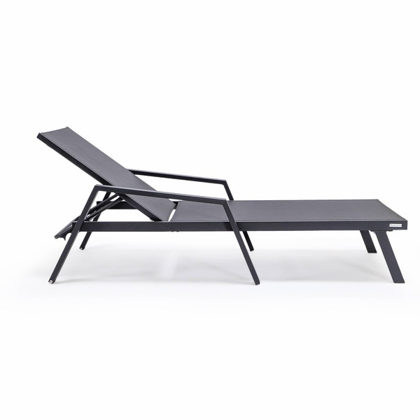 Aluminum Beach Pool Sun Lounge Chair Sling Mesh Fabric With Arms,Stackable Chaise Lounger (Set of 2)