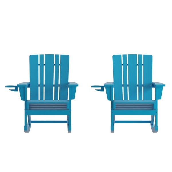 AllWeather Rocking Adirondack Chair with Swiveling Cupholder