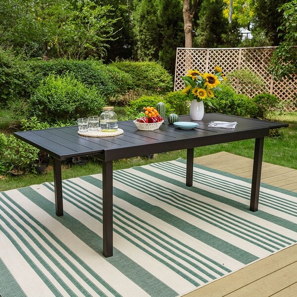 7/9Piece Patio Dining Set,1X Expandable Table,6/8 Folding Textilene Chairs