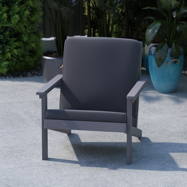 AllWeather Poly Resin Adirondack Style Chair and Cushions