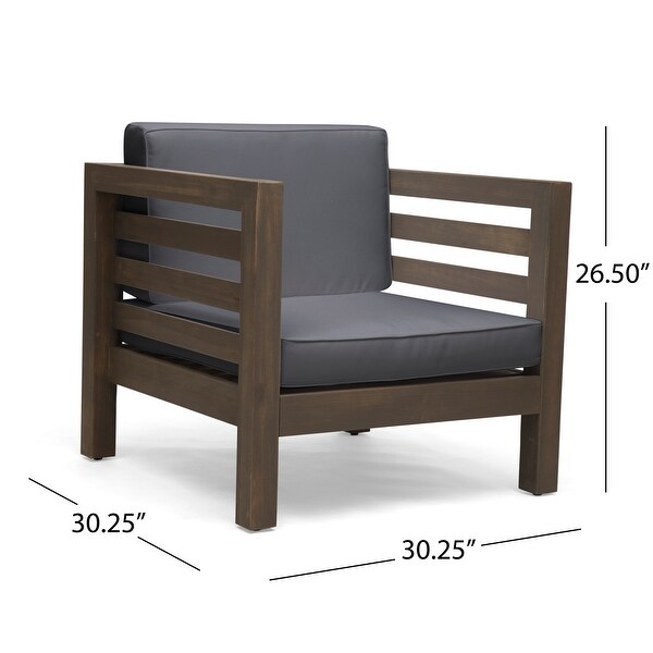 Oana Acacia Wood Club Chairs with Cushions (Set of 2) by Christopher Knight Home