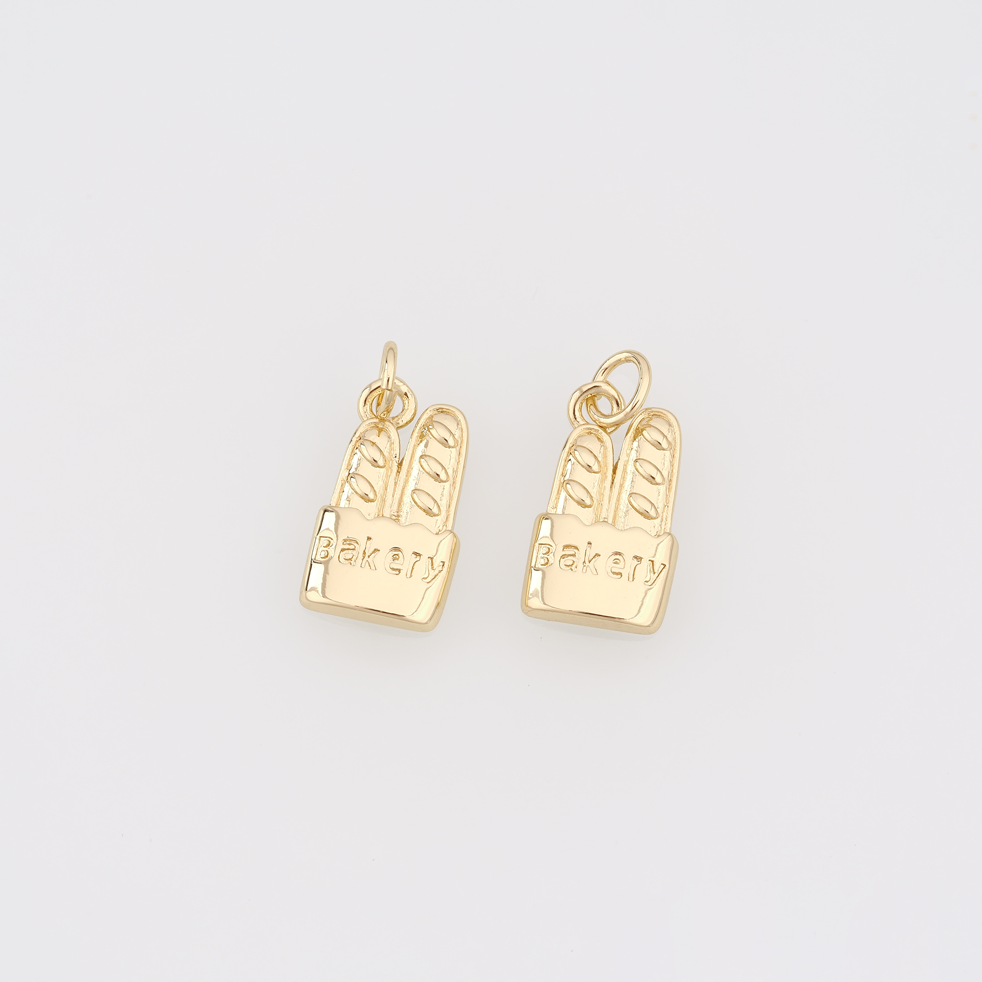 18K Gold Filled French Bread Pendant,Bread Charm Earrings Necklace for DIY Jewelry Making Supply