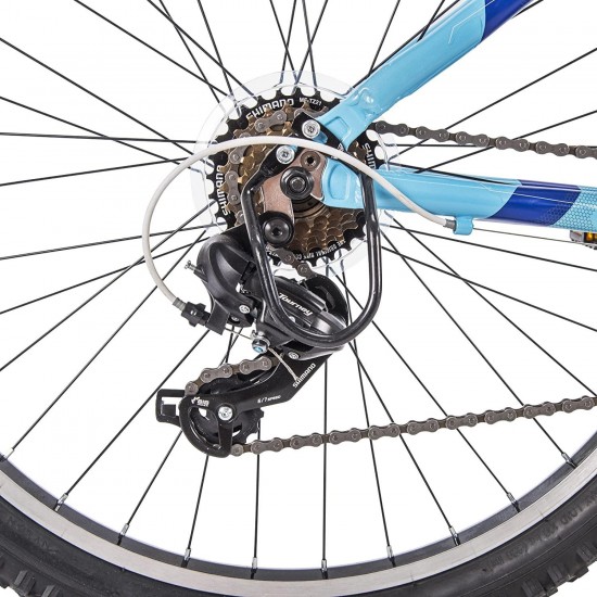 26″ Womens 21-Speed Mountain Bike, 17″ Aluminum Frame, Trigger Shift, Sky Blue