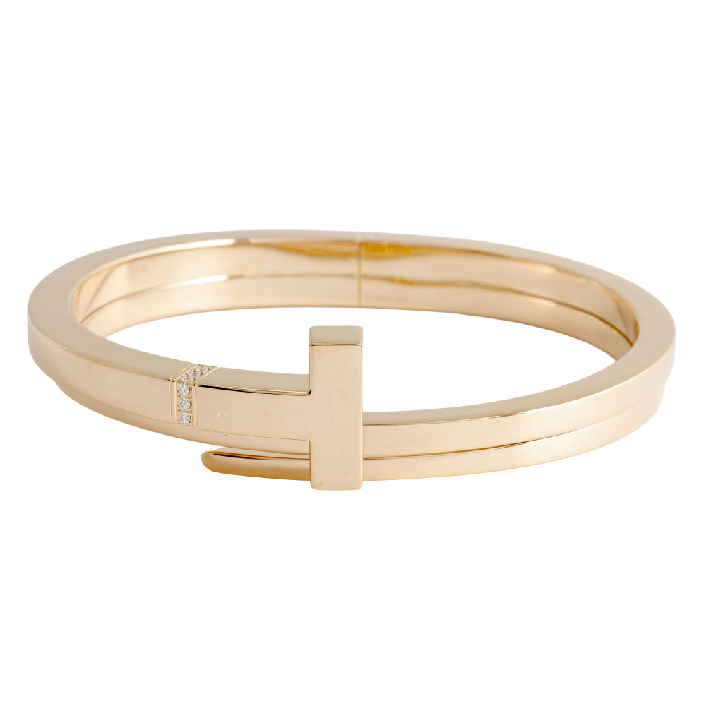 Tiffany & Co. T Square Bracelet 18K Rose Gold Diamond
