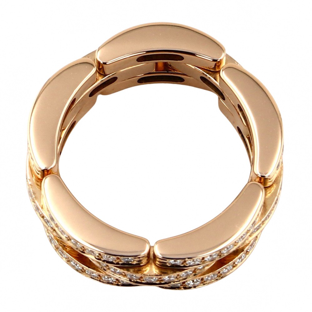 Cartier Mayon Pantale Ring 18K Rose Gold Diamond