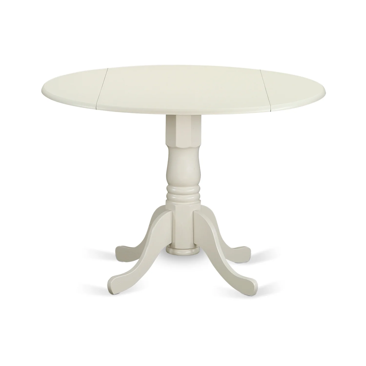 HomeStock Contemporary Cool 3Pc Dinette Set Includes A Small Rounded Kitchen Table With Drop Leaves And Two Parson Chairs With Baby Blue Fabric, White Finish