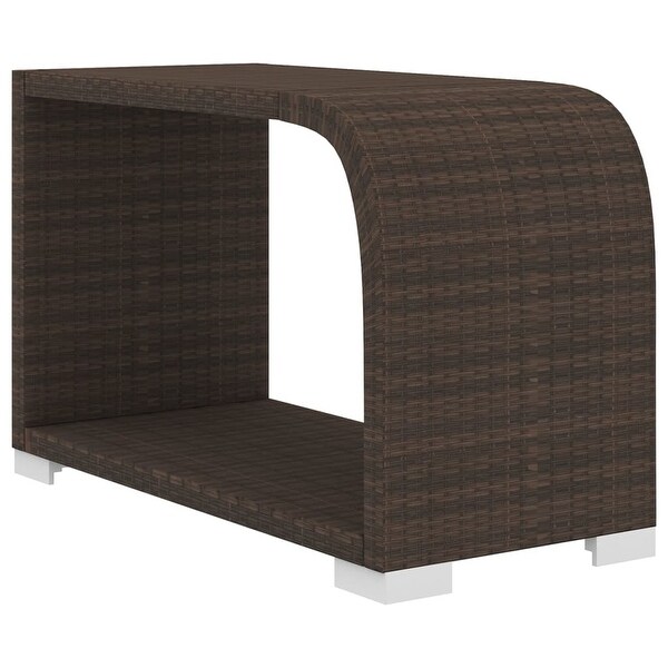 vidaXL 11 Piece Patio Lounge Set with Cushions Poly Rattan Brown