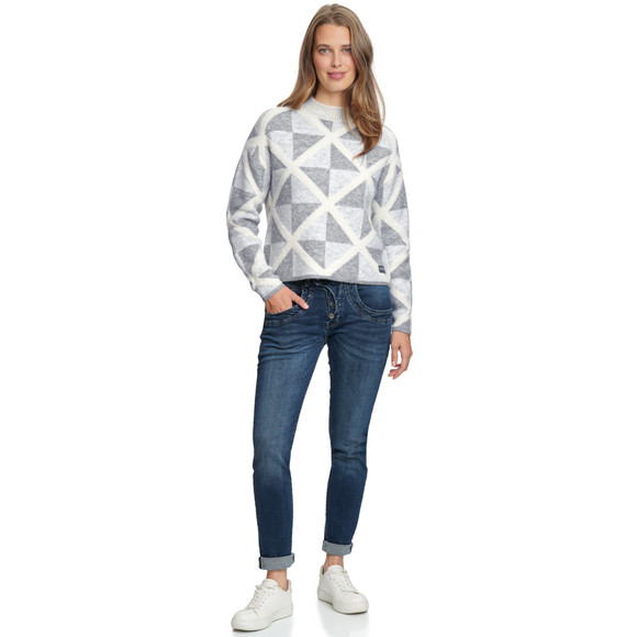Gina Damen Strickpullover mit Karomuster