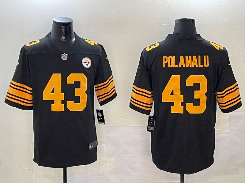 Men's Pittsburgh Steelers Troy Polamalu #43 Black Alternate Legend Jersey
