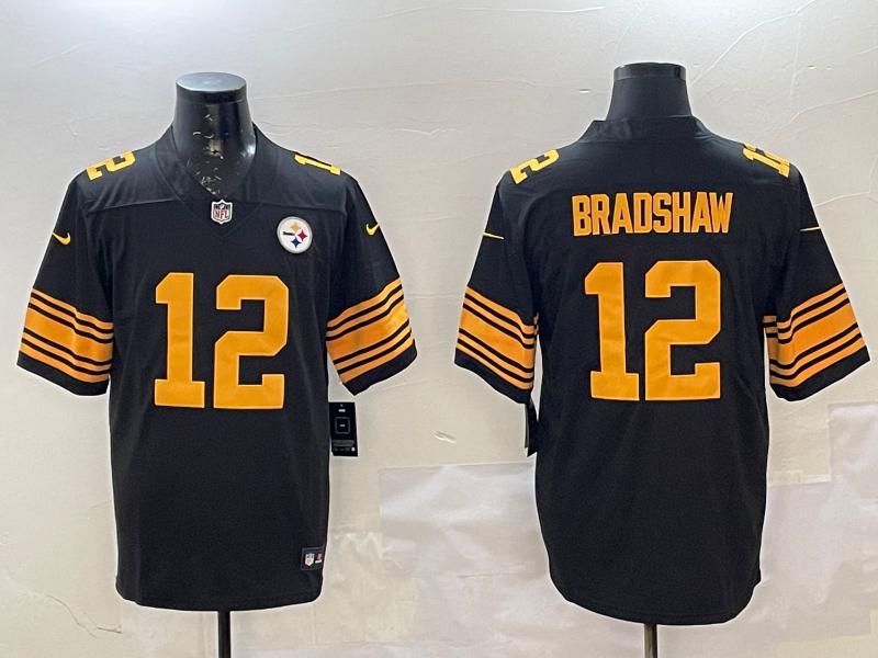 Men's Pittsburgh Steelers Terry Bradshaw #12 Black Alternate Legend Jersey
