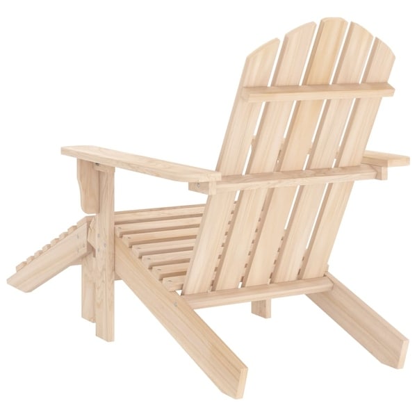 vidaXL Adirondack Chair Patio Adirondack Chair with Ottoman Solid Wood Fir