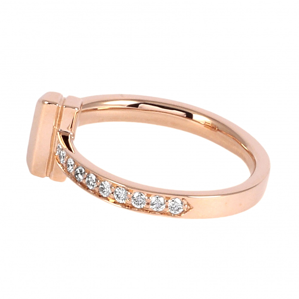 Tiffany & Co. Tiffany T T-one Ring 18K Rose Gold Diamond 67795342