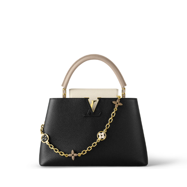 Louis Vuitton Capucines Taurillon Cowhide Black And Grey 27Cm M20708