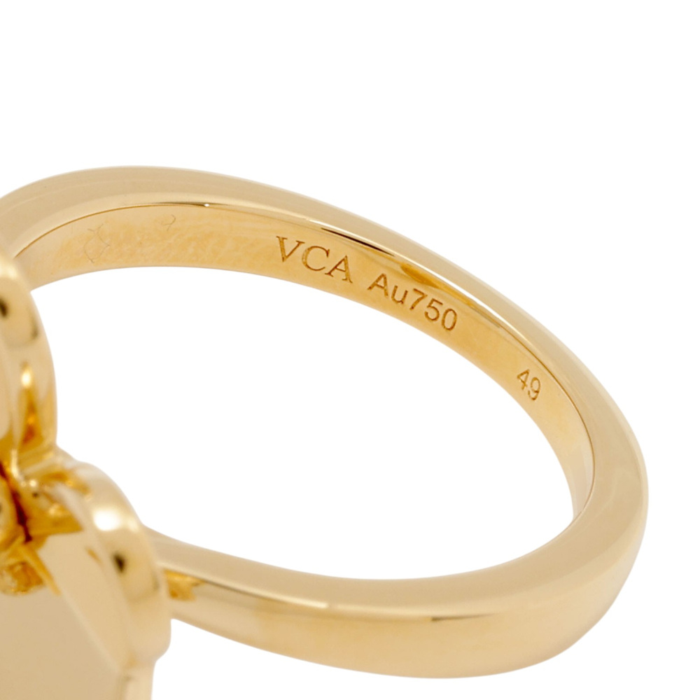 Van Cleef & Arpels Frivole Ring 1 Flower 18K Yellow Gold Diamond VCARP2DS00