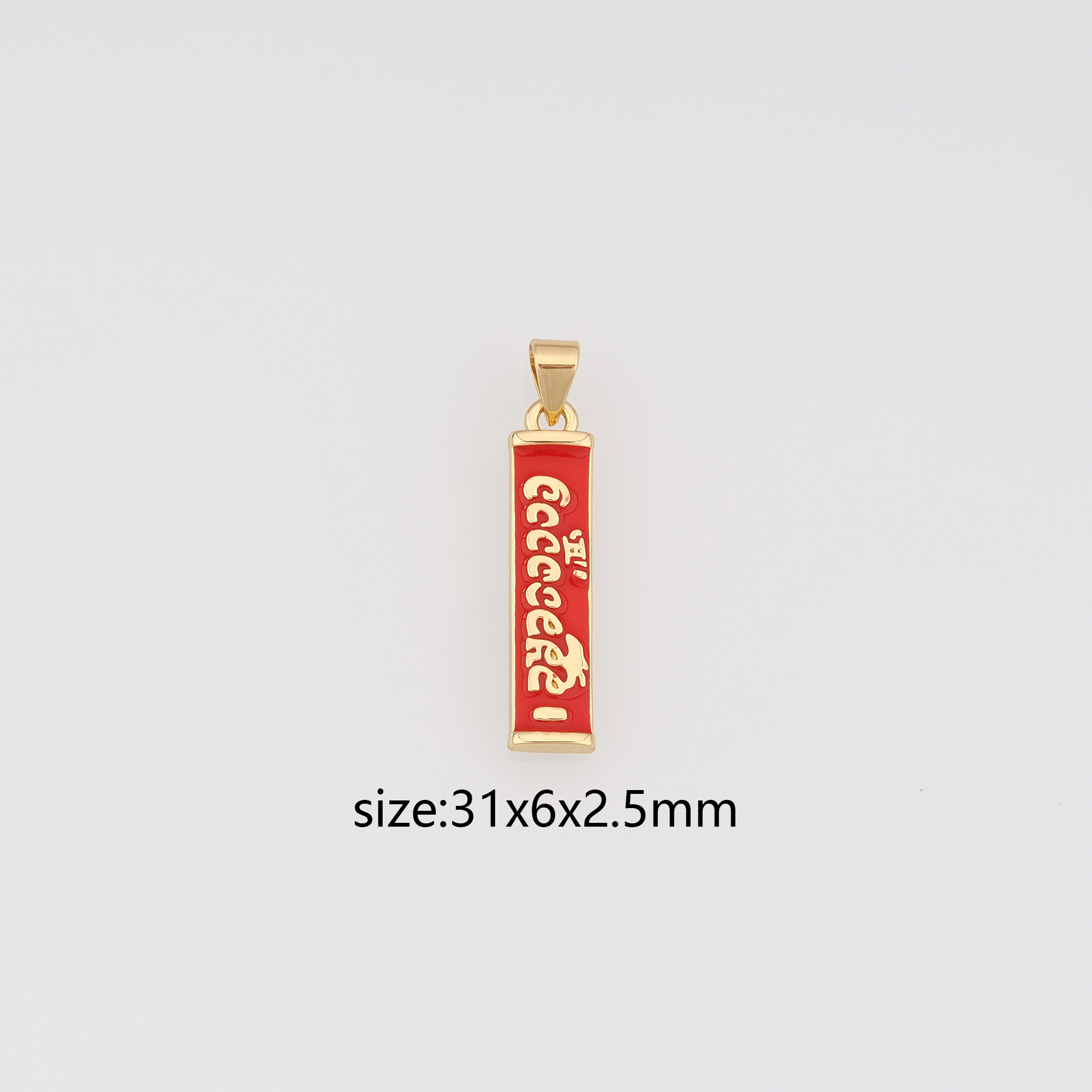 18K Gold Filled Chocolate Pendant,Enamel Chocolate Charm Earrings Necklace for DIY Jewelry Making Supply