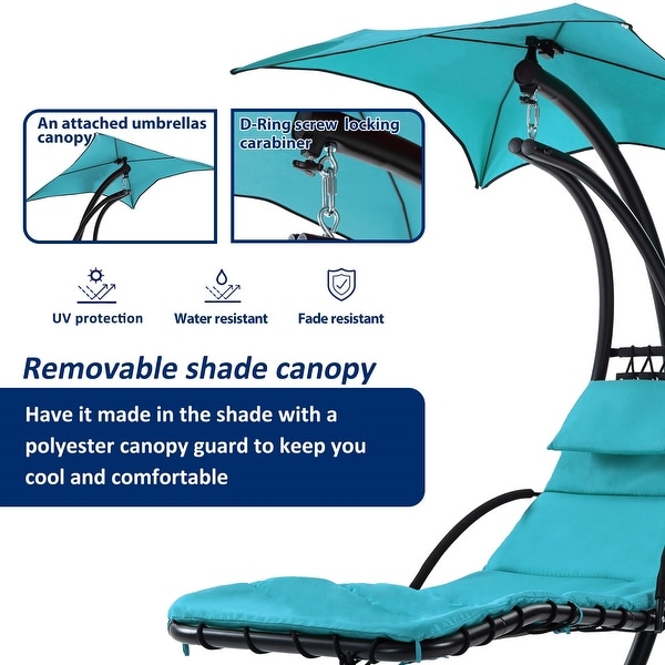 Hanging Chaise Lounger with Removable Canopy