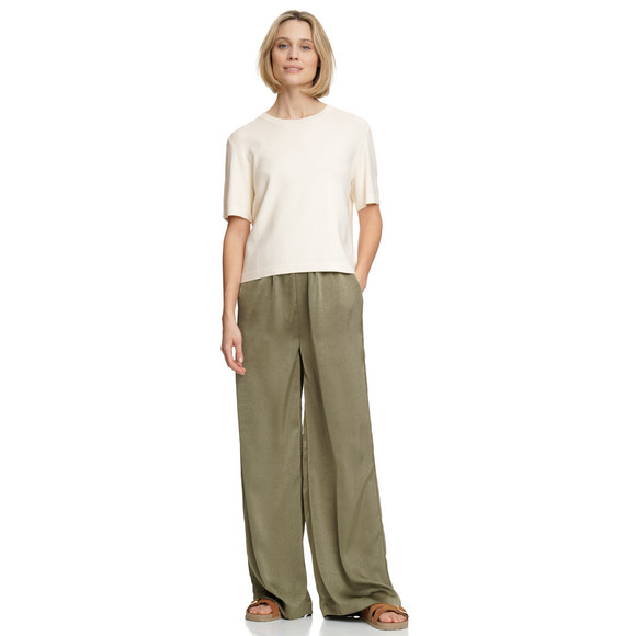 Gina Collection Damen Satin-Hose mit weitem Bein