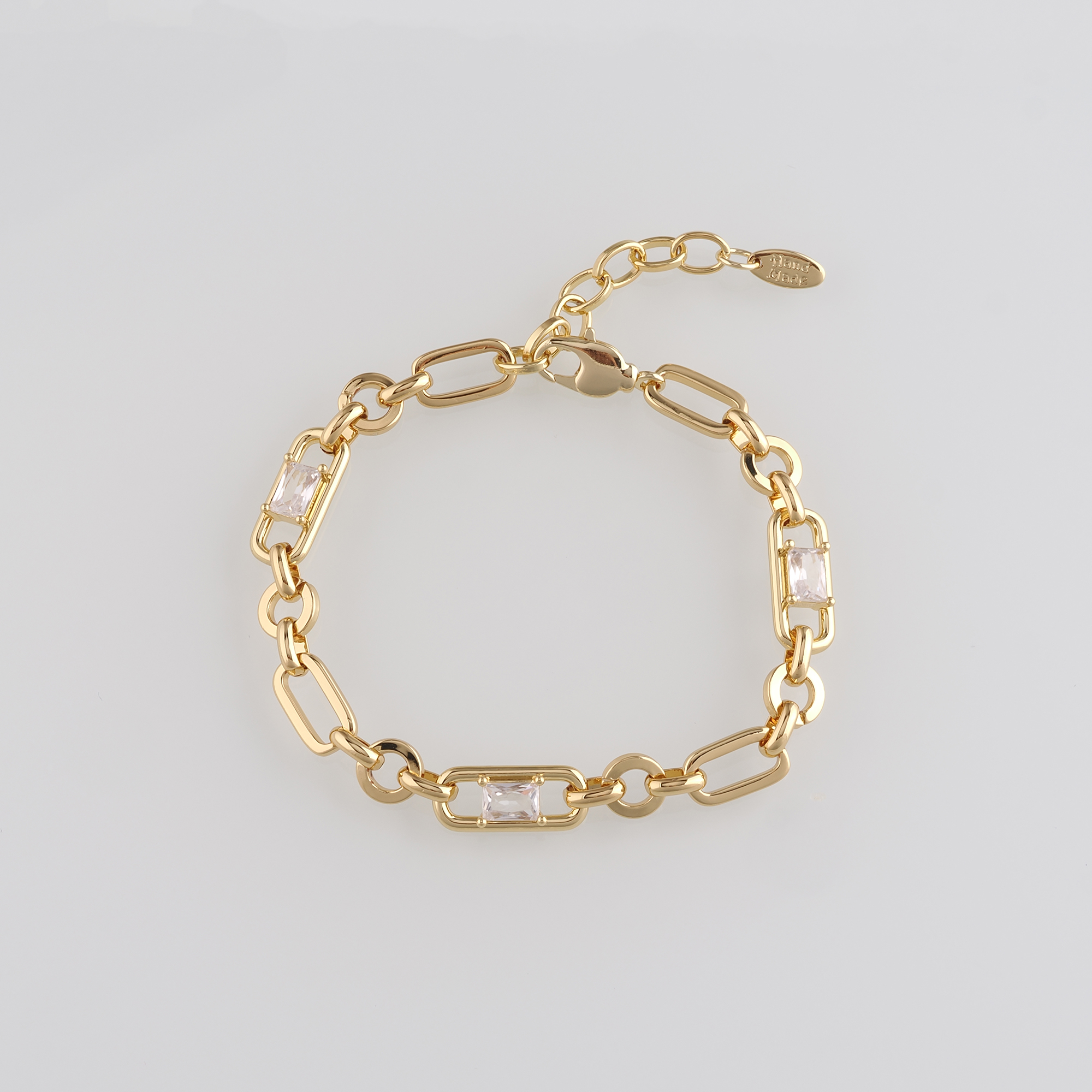 18K Gold Filled Round Link Chain Bracelet,Cable Chain,Gold Chain Bracelet,Ladies Bracelet,Gift For Her